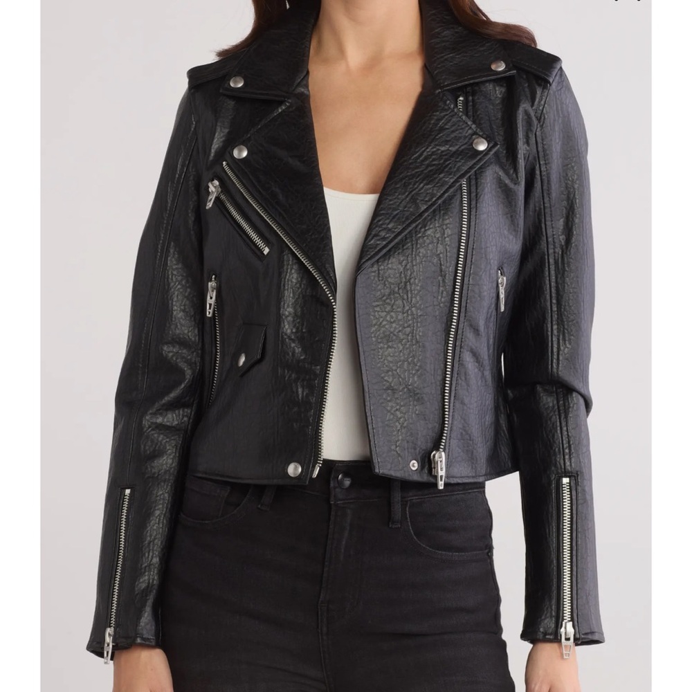 Blank NYC Textured Black Leather Jacket like new